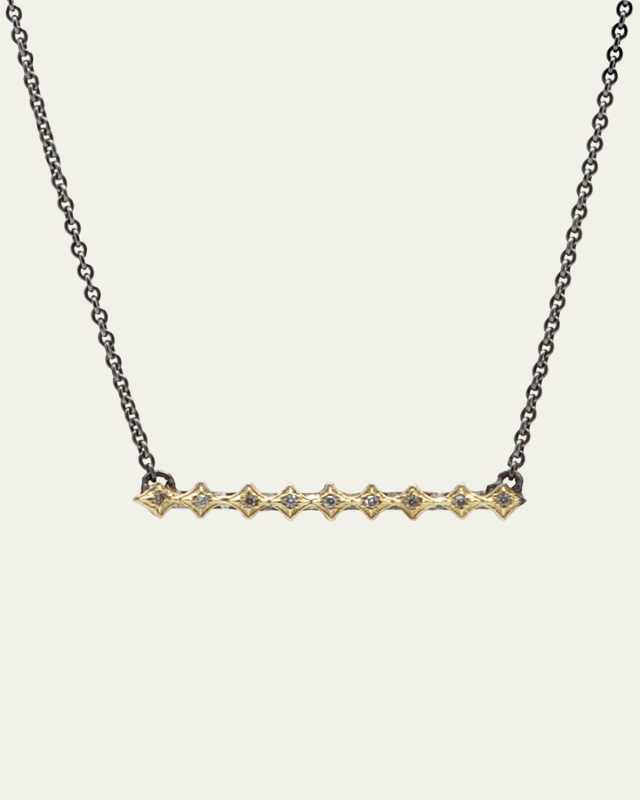 Old World Diamond Crivelli Bar Necklace